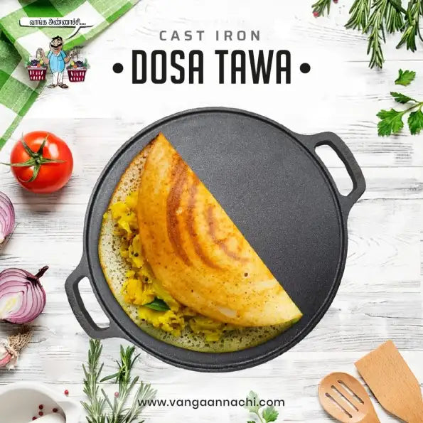 Nonstick & Toxin-Free Cast Iron Products - Roti/Dosa Tawa