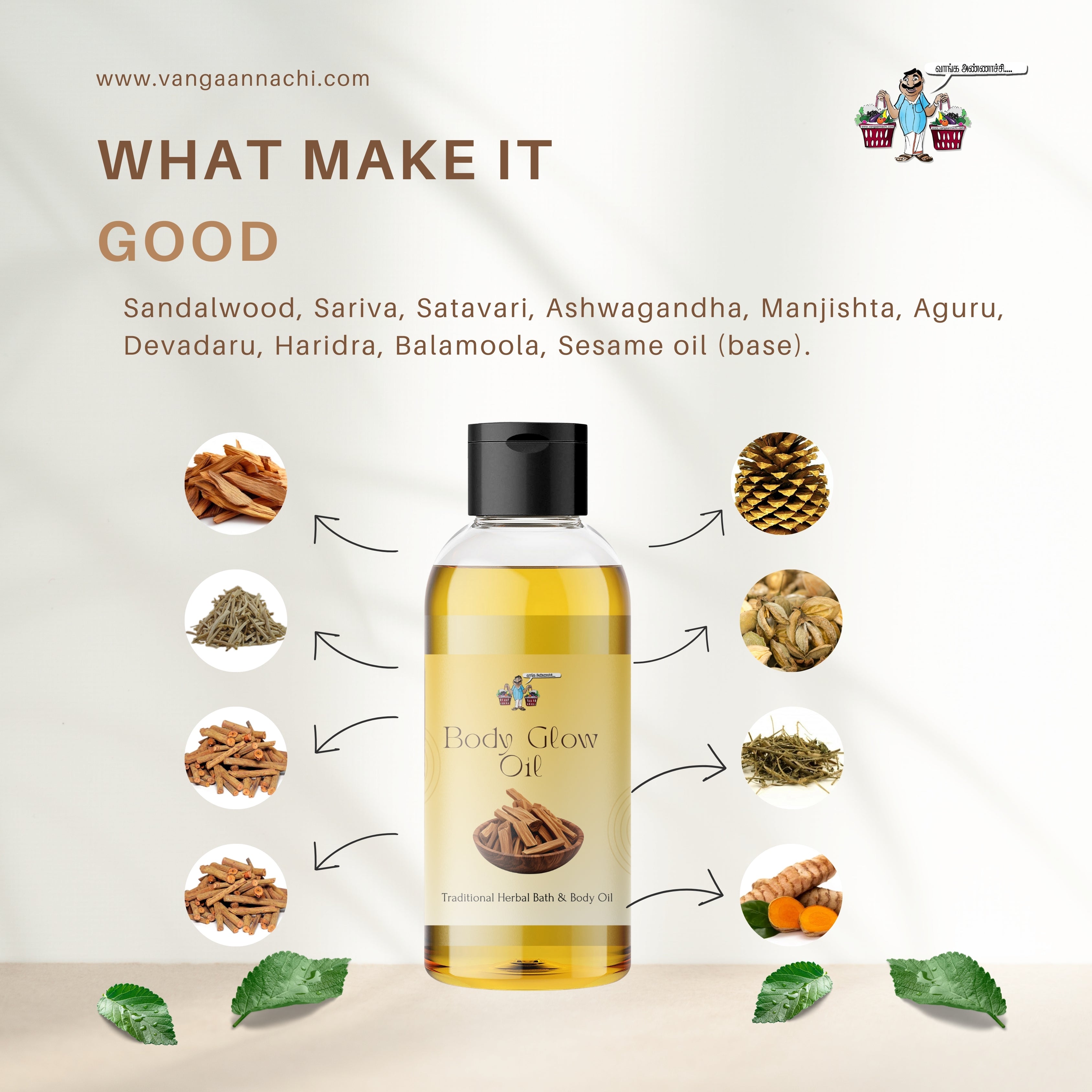Body Glow Oil – Traditional Herbal Bath & Body Oil
