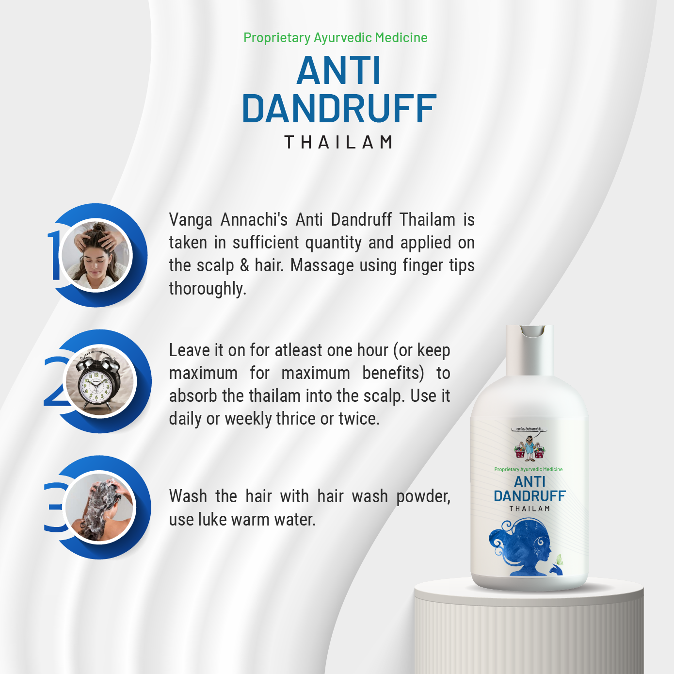 Anti-Dandruff Thailam - Ayurvedic Oil for Dandruff, Itchy Scalp, Lice & Hair Fall
