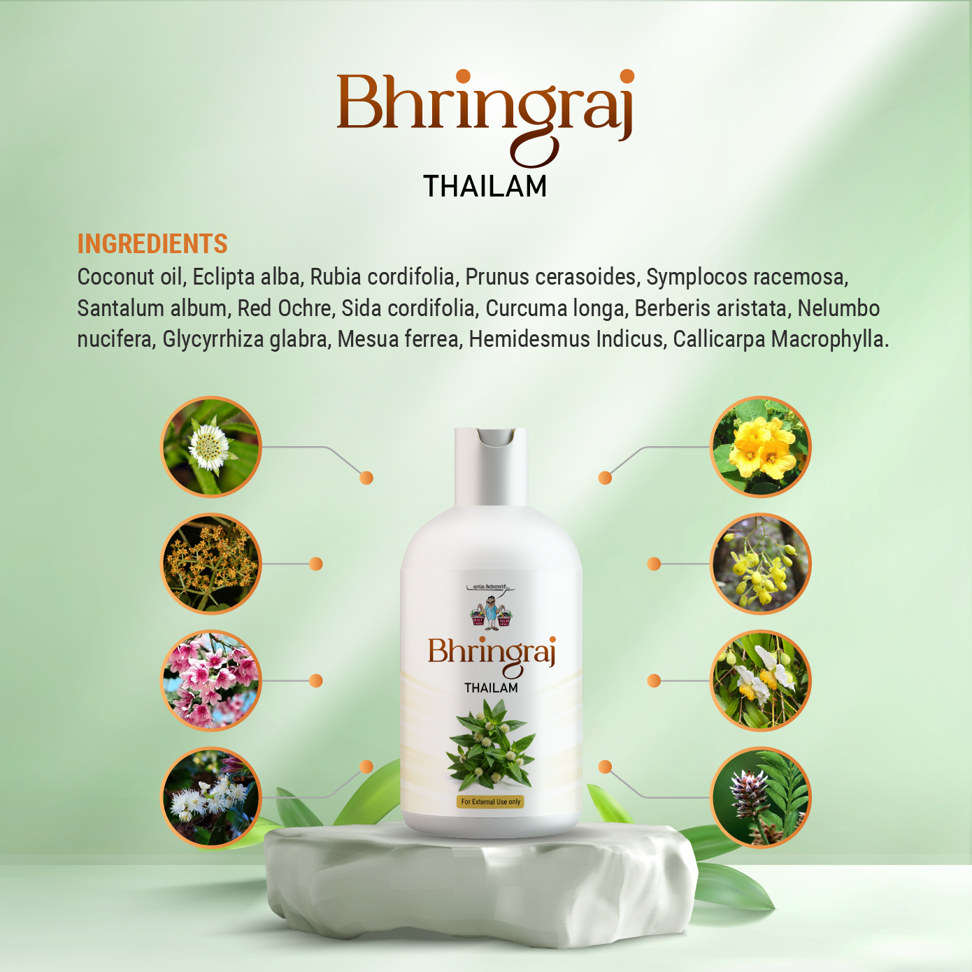Bhringraj Thailam – Ayurvedic Hair Oil for Hair Fall, Grey Hair & Baldness