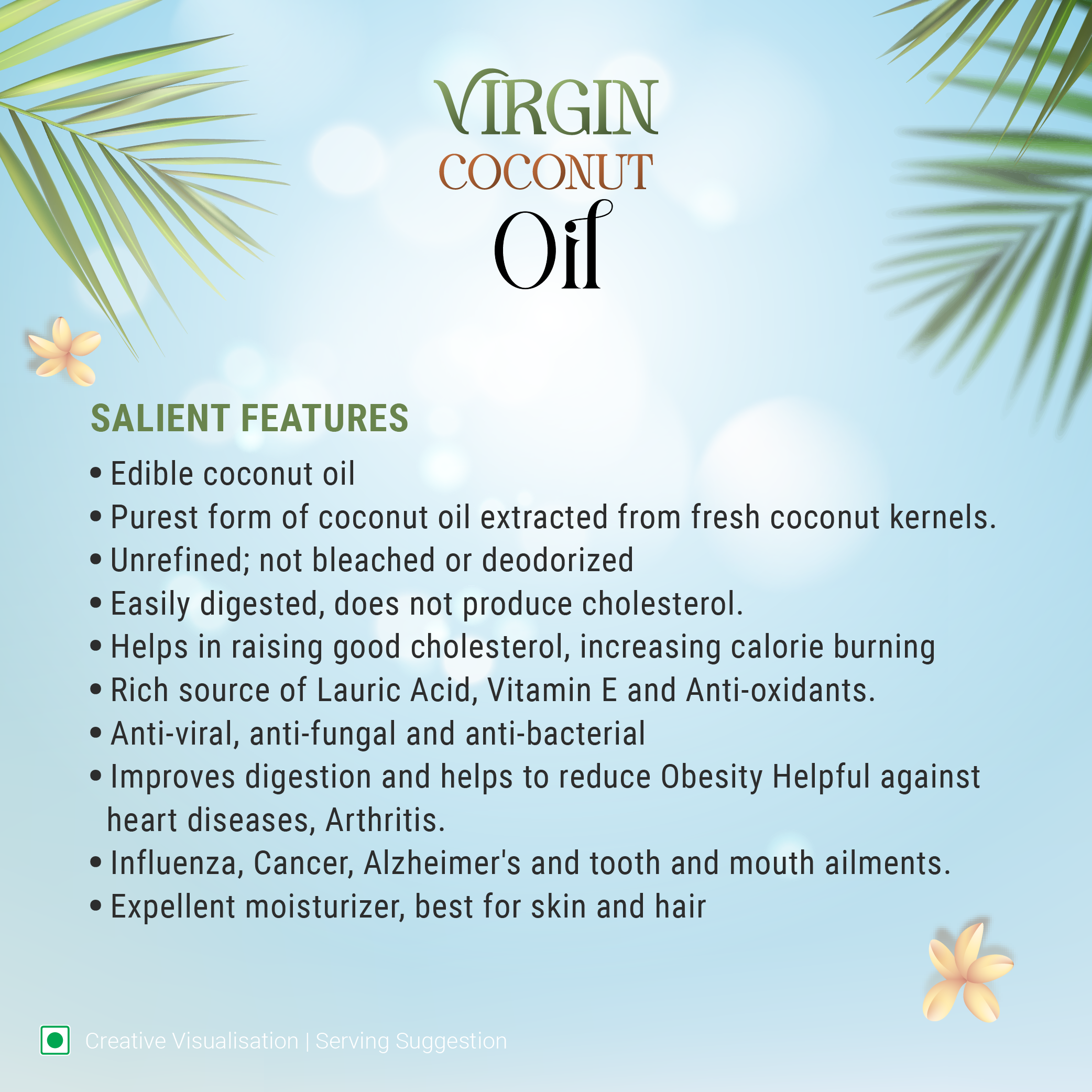 Virgin Coconut Oil  For Hair, Body, Skin