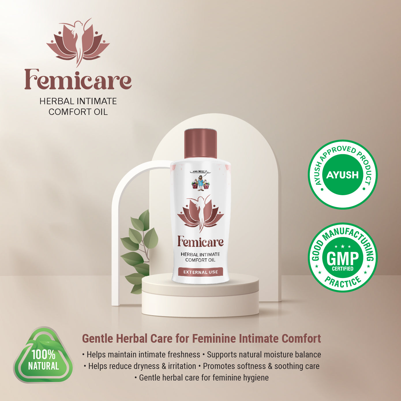 Femicare Herbal Intimate Comfort Oil | Daily Feminine Care | External Use