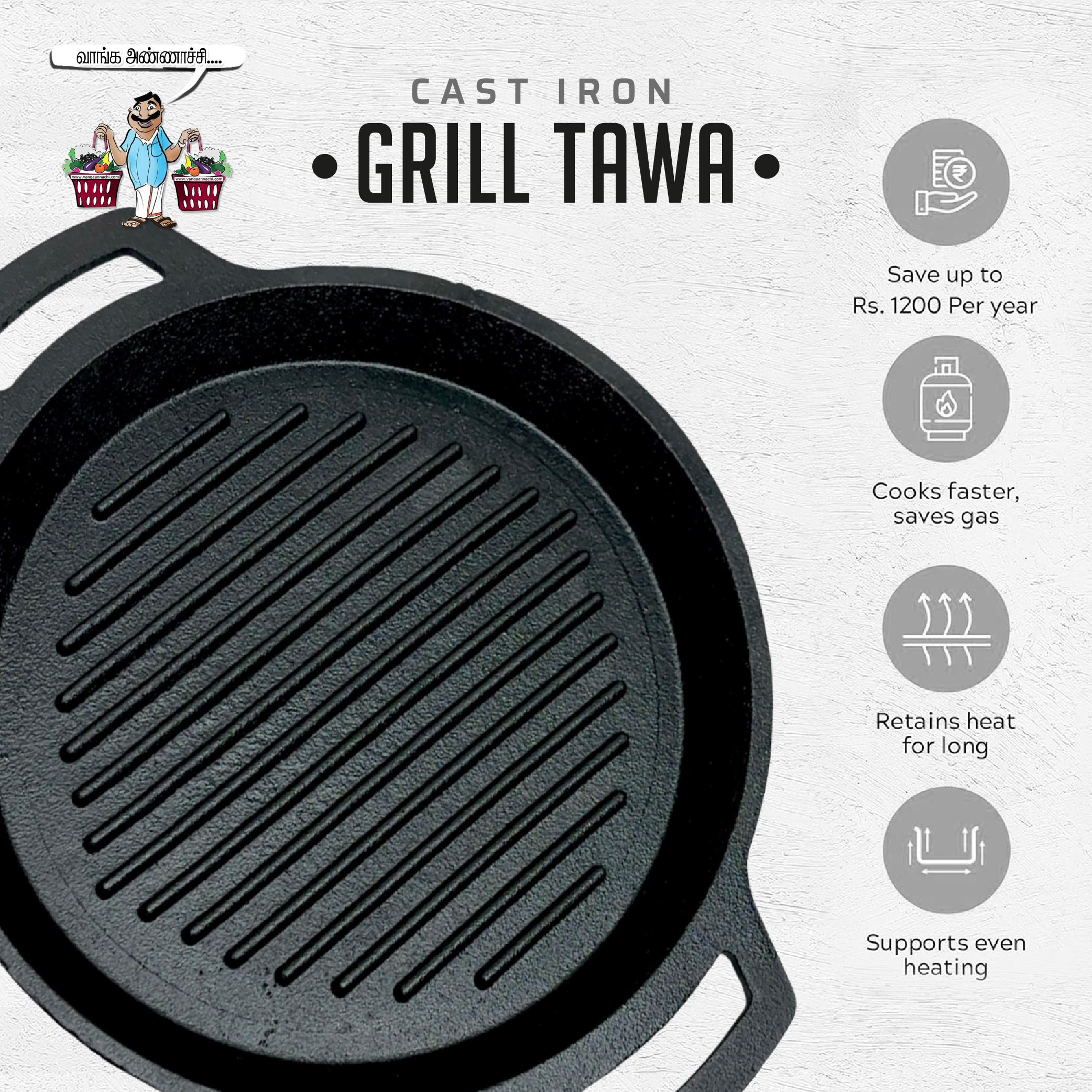 Top Pre-Seasoned Cast Iron Products - Premium Grill Tawa