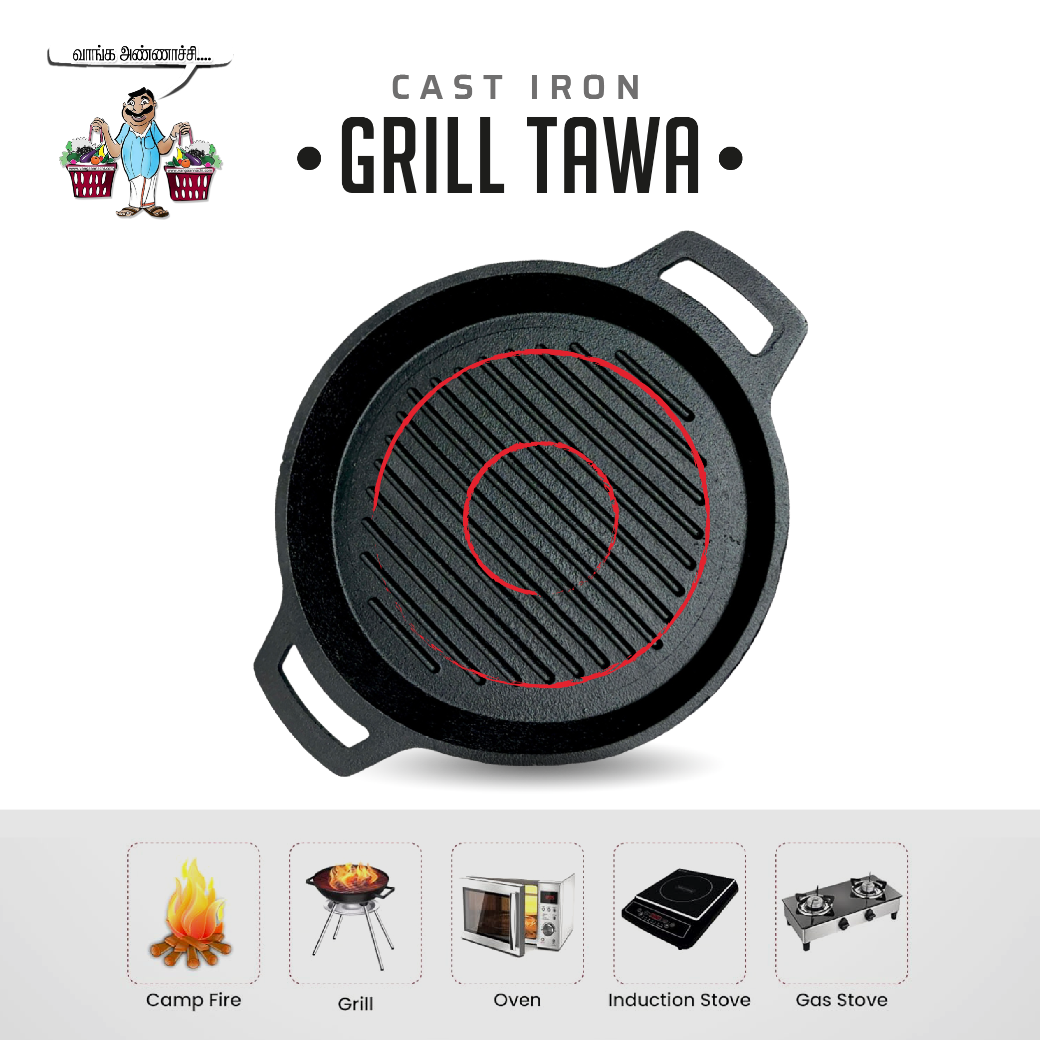 Top Pre-Seasoned Cast Iron Products - Premium Grill Tawa