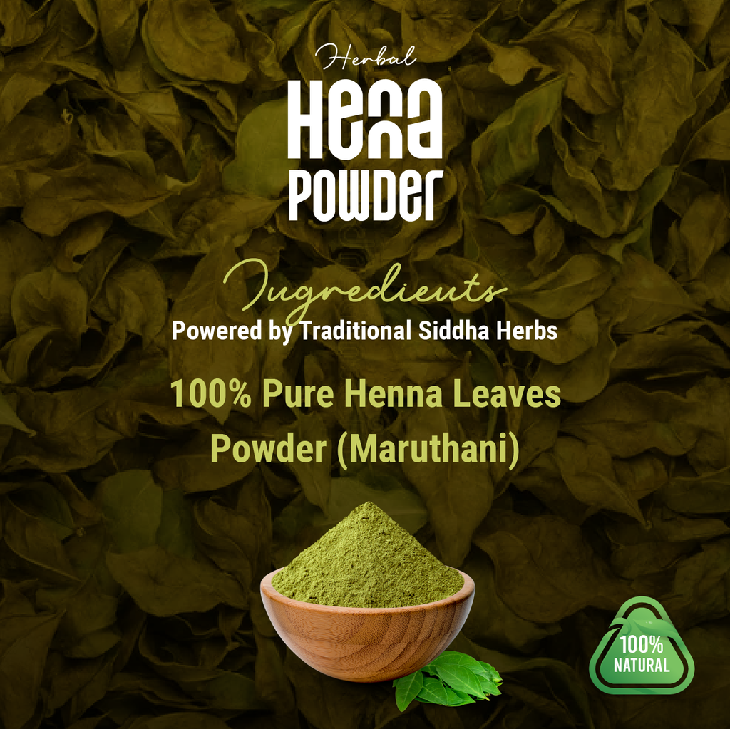 Herbal Henna Powder (Maruthani) – 100% Pure Henna Leaves Powder for Hair & Skin