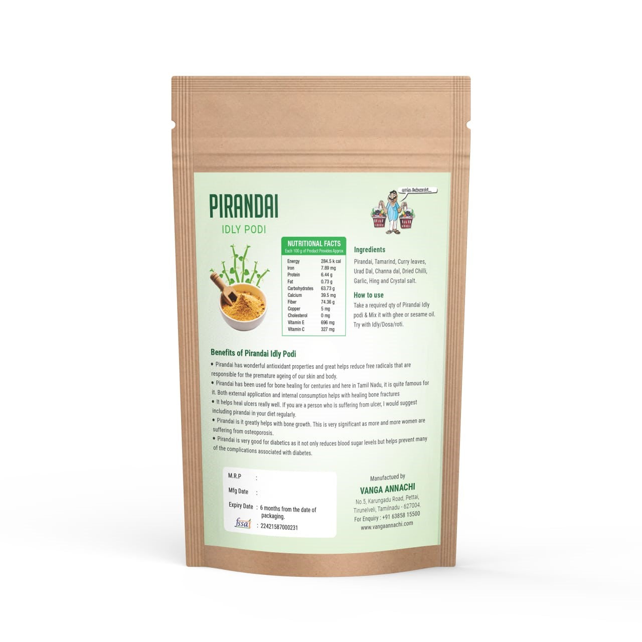 Pirandai Idly Podi -பிரண்டை இட்லி பொடி