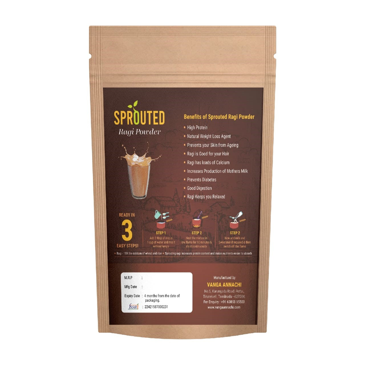 Sprouted Ragi Powder