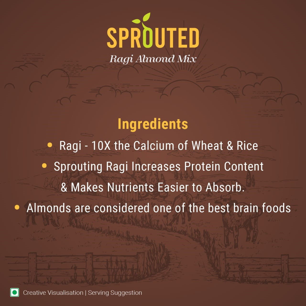 Sprouted Ragi Almond Dates Mix