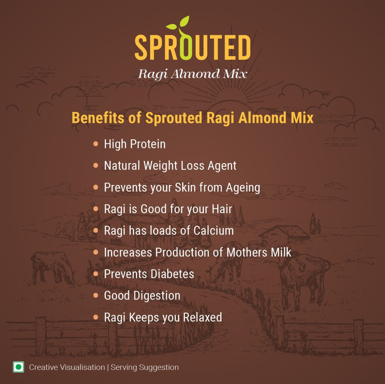 Sprouted Ragi Almond Dates Mix