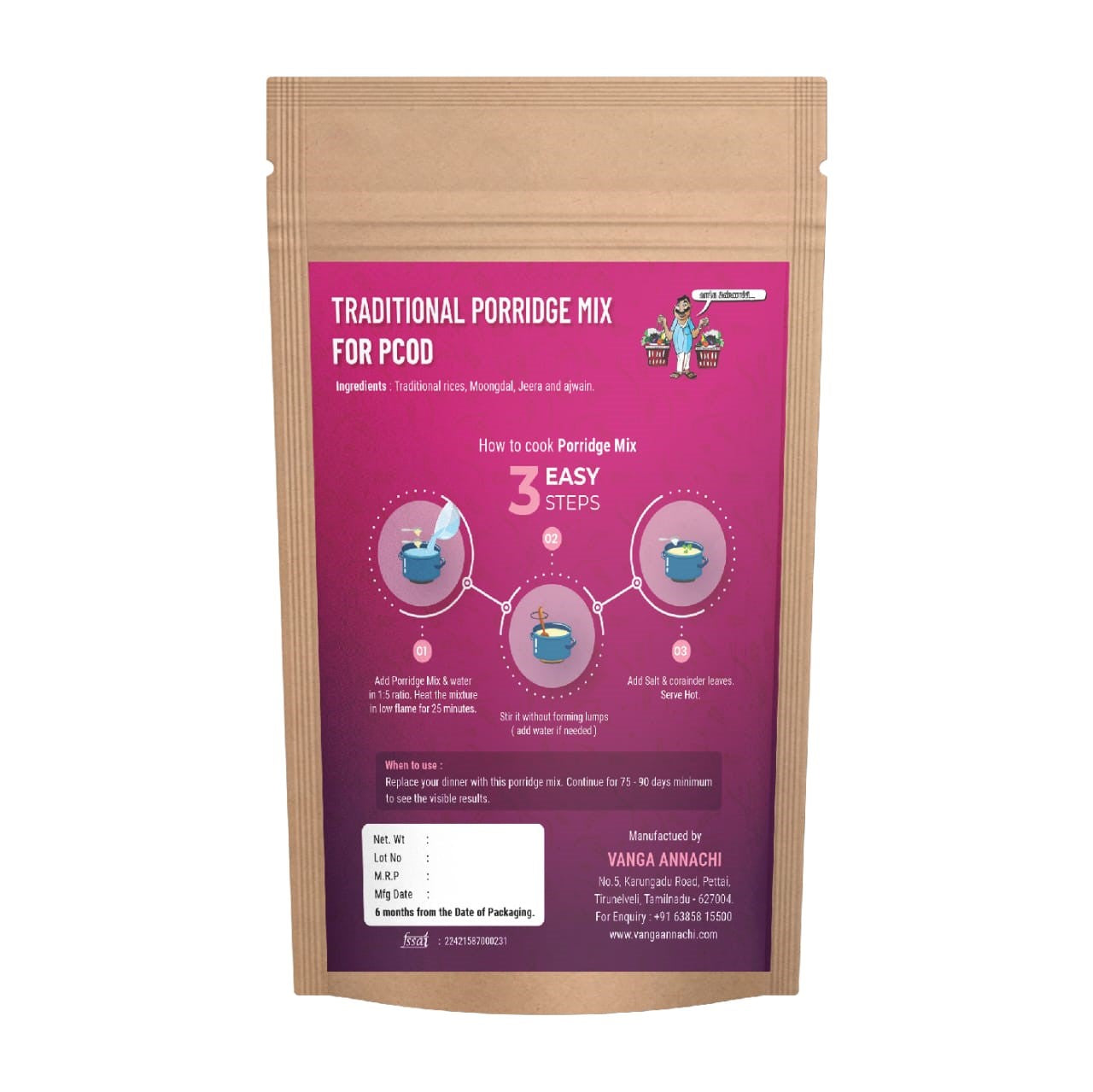 Traditional porridge mix for PCOD