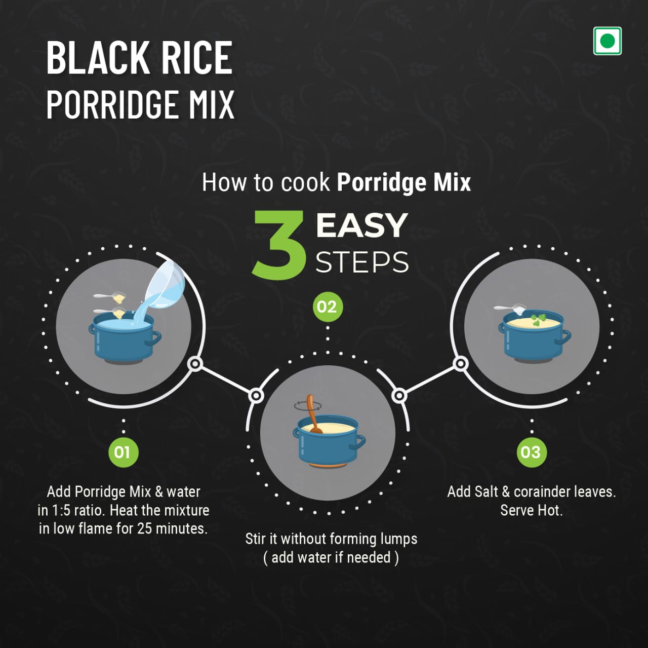 Traditional Black Rice Porridge Mix Karuppu Kavuni Kanji Mix கருப்பு கவுனி கஞ்சி மிக்ஸ்