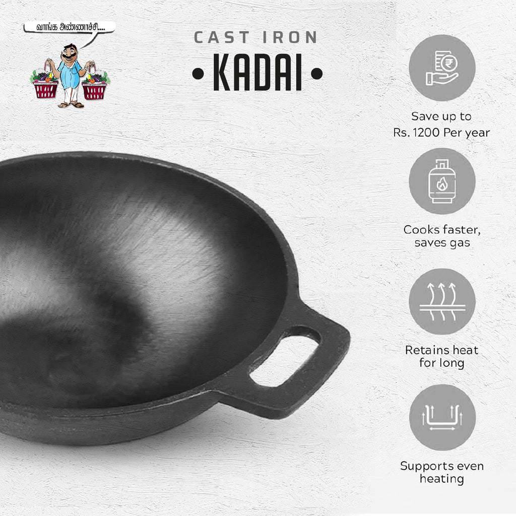 Premium Toxin-Free Cast Iron Products - Kadai
