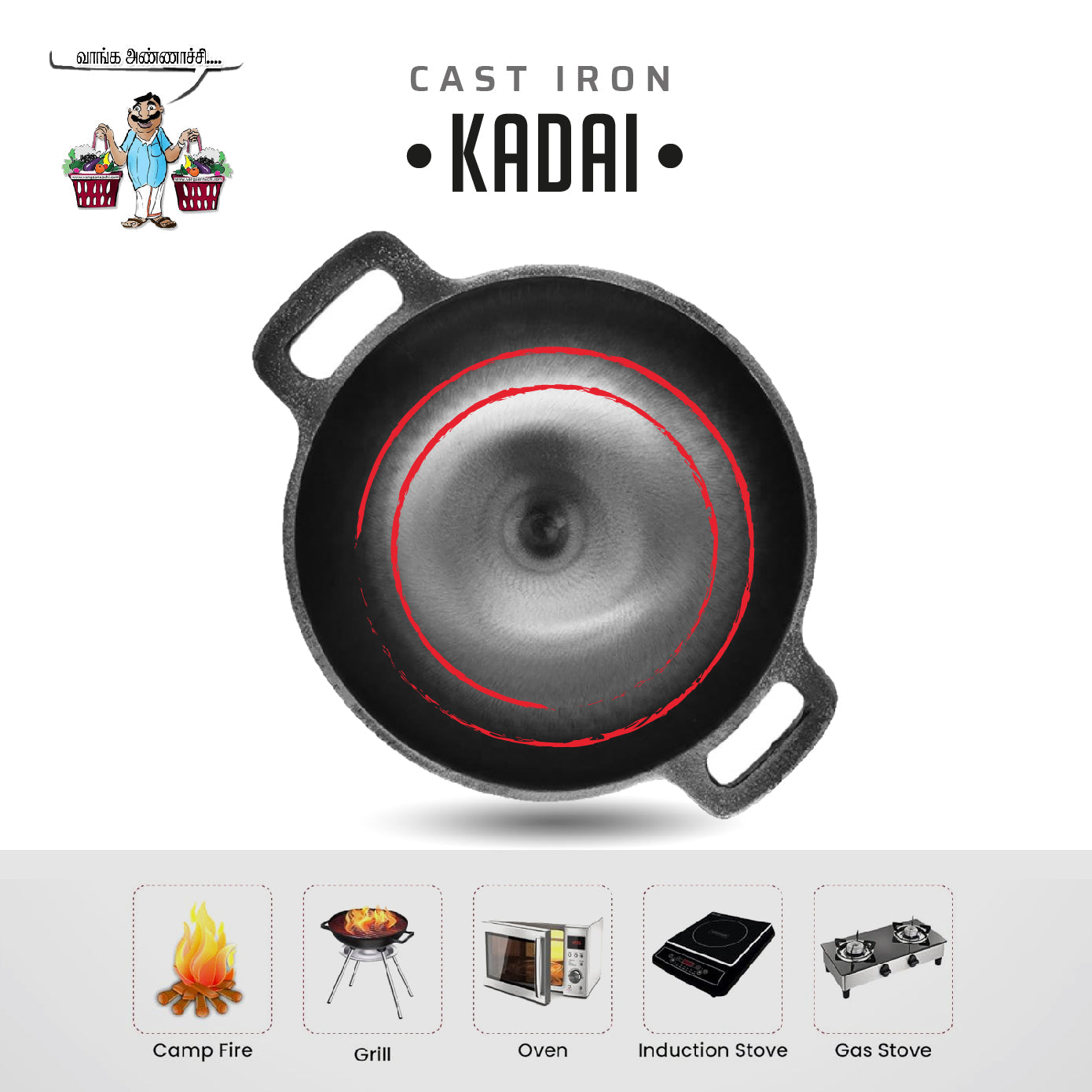 Premium Toxin-Free Cast Iron Products - Kadai