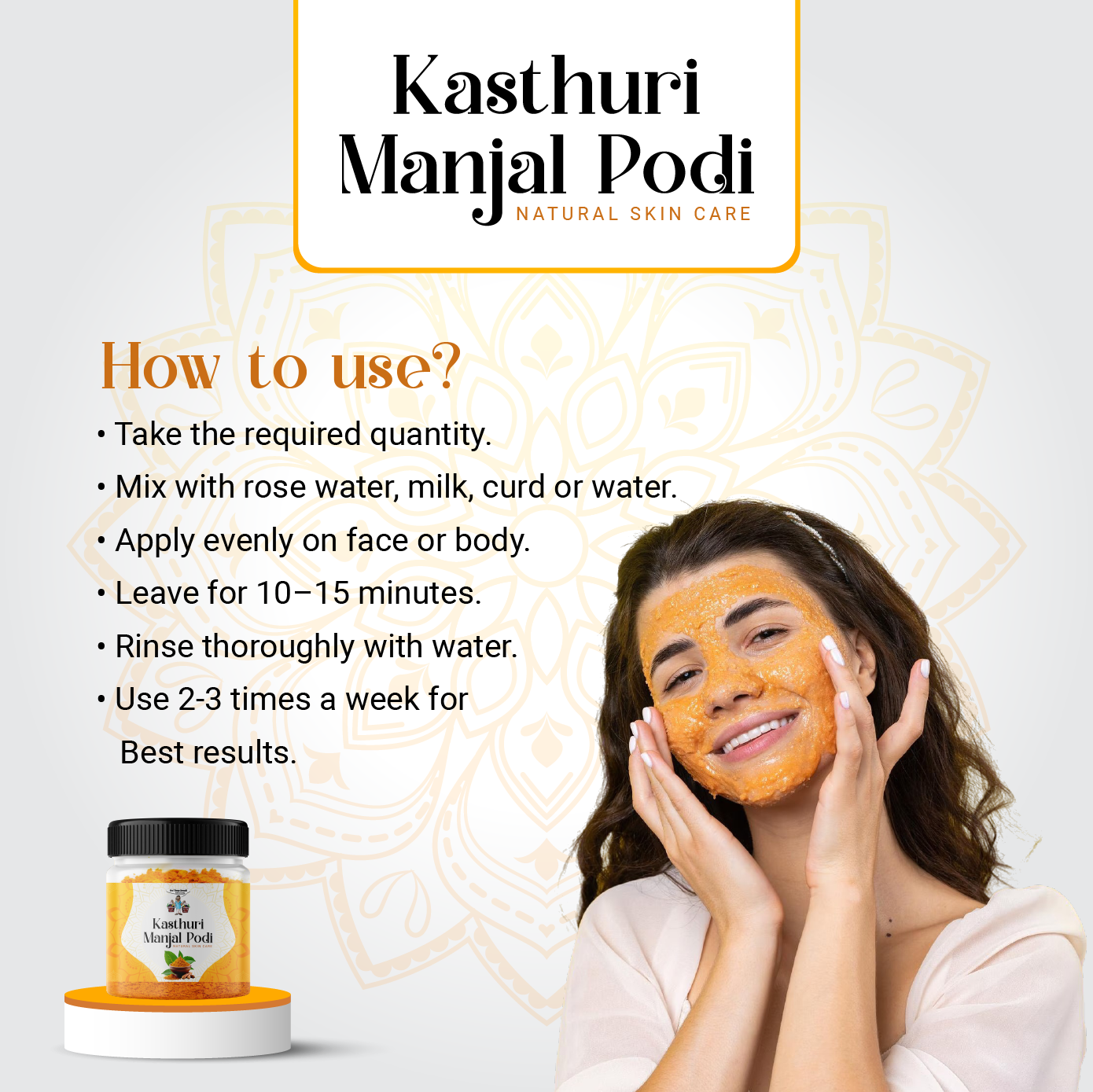 Kasthuri Manjal Podi (Pure Wild Turmeric Powder) | 100% Natural Skin Care for Glowing Face & Body