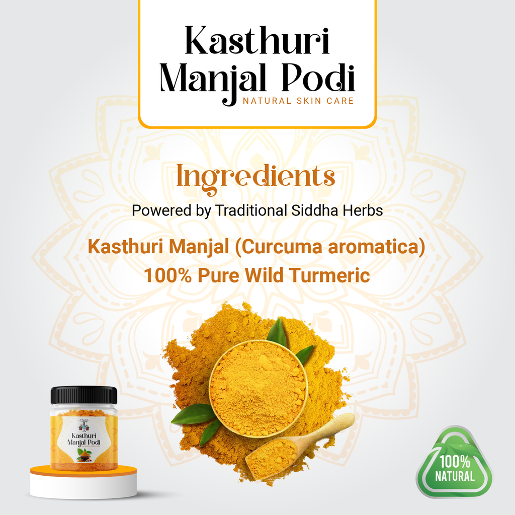 Kasthuri Manjal Podi (Pure Wild Turmeric Powder) | 100% Natural Skin Care for Glowing Face & Body