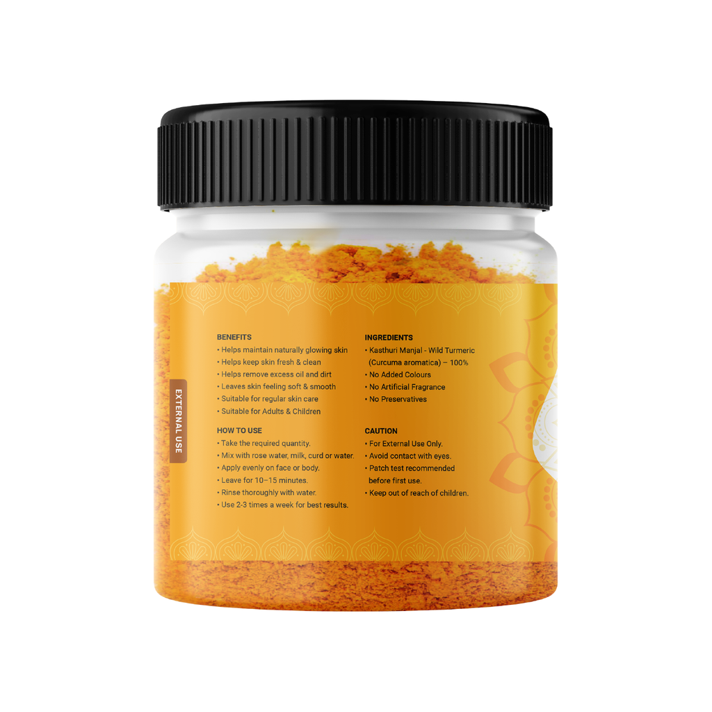 Kasthuri Manjal Podi (Pure Wild Turmeric Powder) | 100% Natural Skin Care for Glowing Face & Body