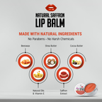 Natural Saffron Lip Balm - Pure Herbal Lip Care for Dry, Chapped & Dark Lips
