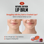 Natural Saffron Lip Balm - Pure Herbal Lip Care for Dry, Chapped & Dark Lips