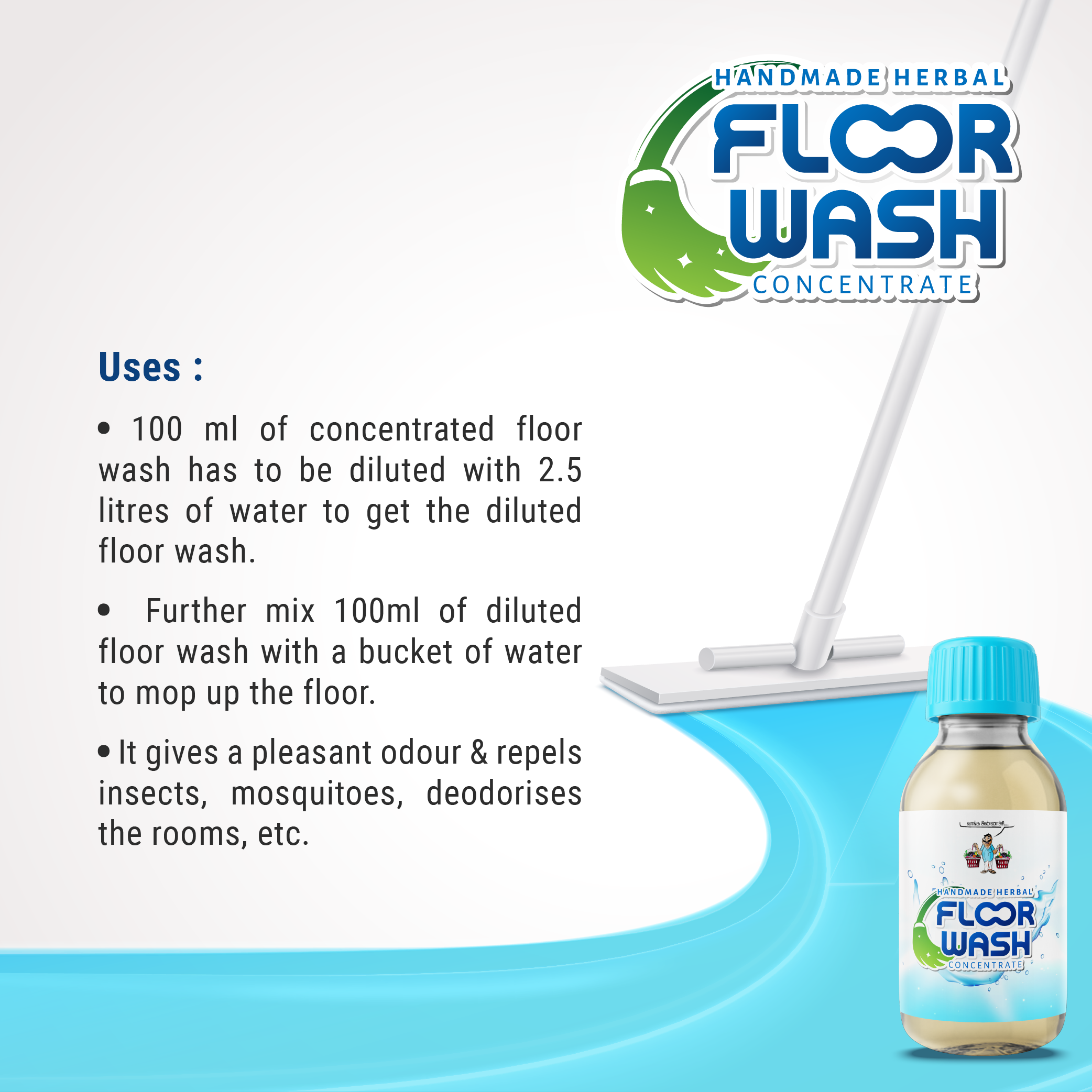 Hand Made Herbal Floor Wash -Concentrate