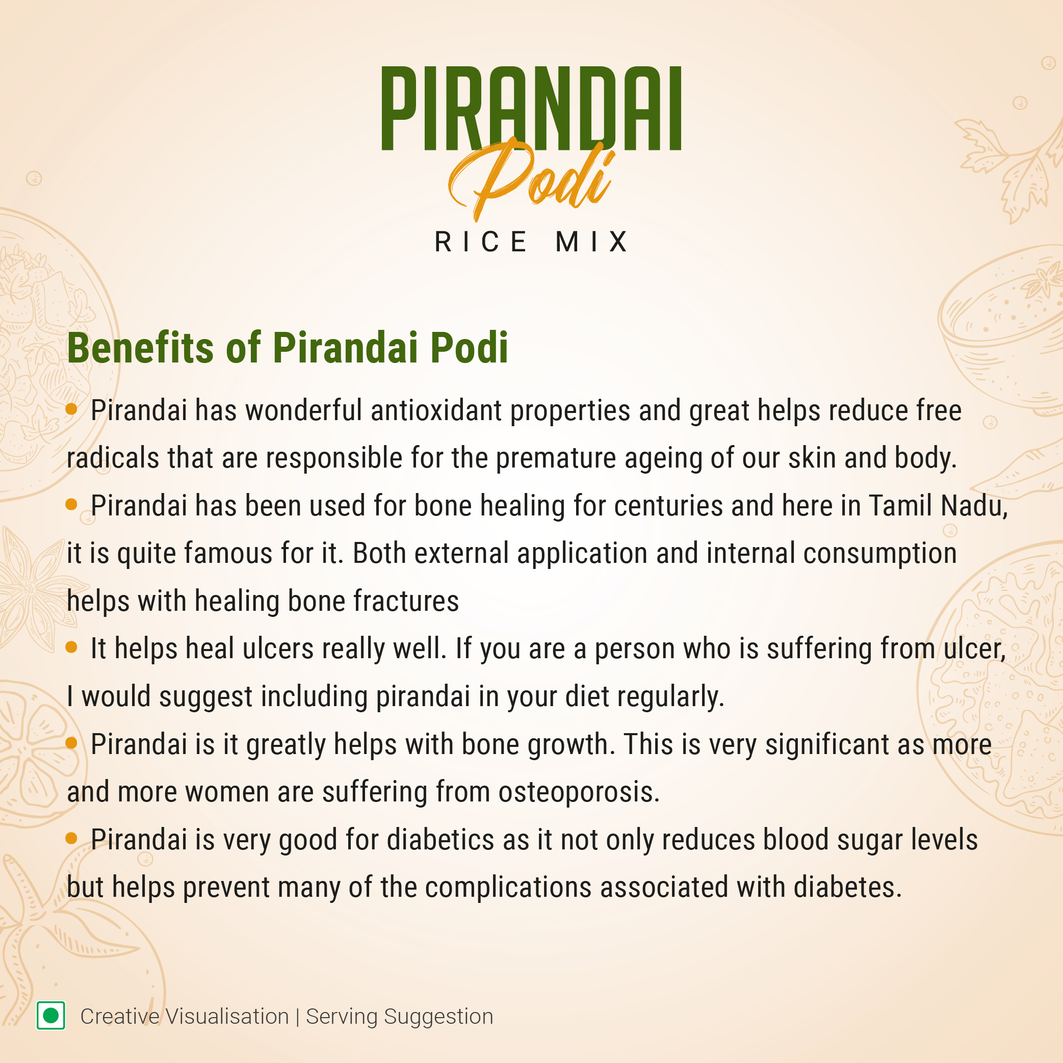 pirandai rice podi