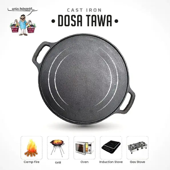 Nonstick & Toxin-Free Cast Iron Products - Roti/Dosa Tawa