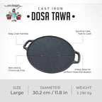 Nonstick & Toxin-Free Cast Iron Products - Roti/Dosa Tawa