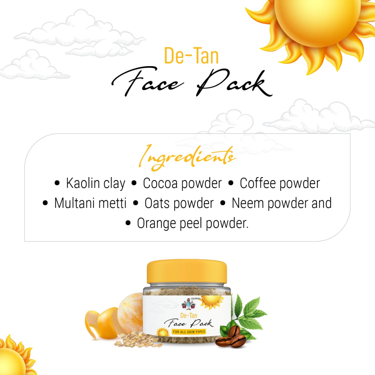 Detan face pack