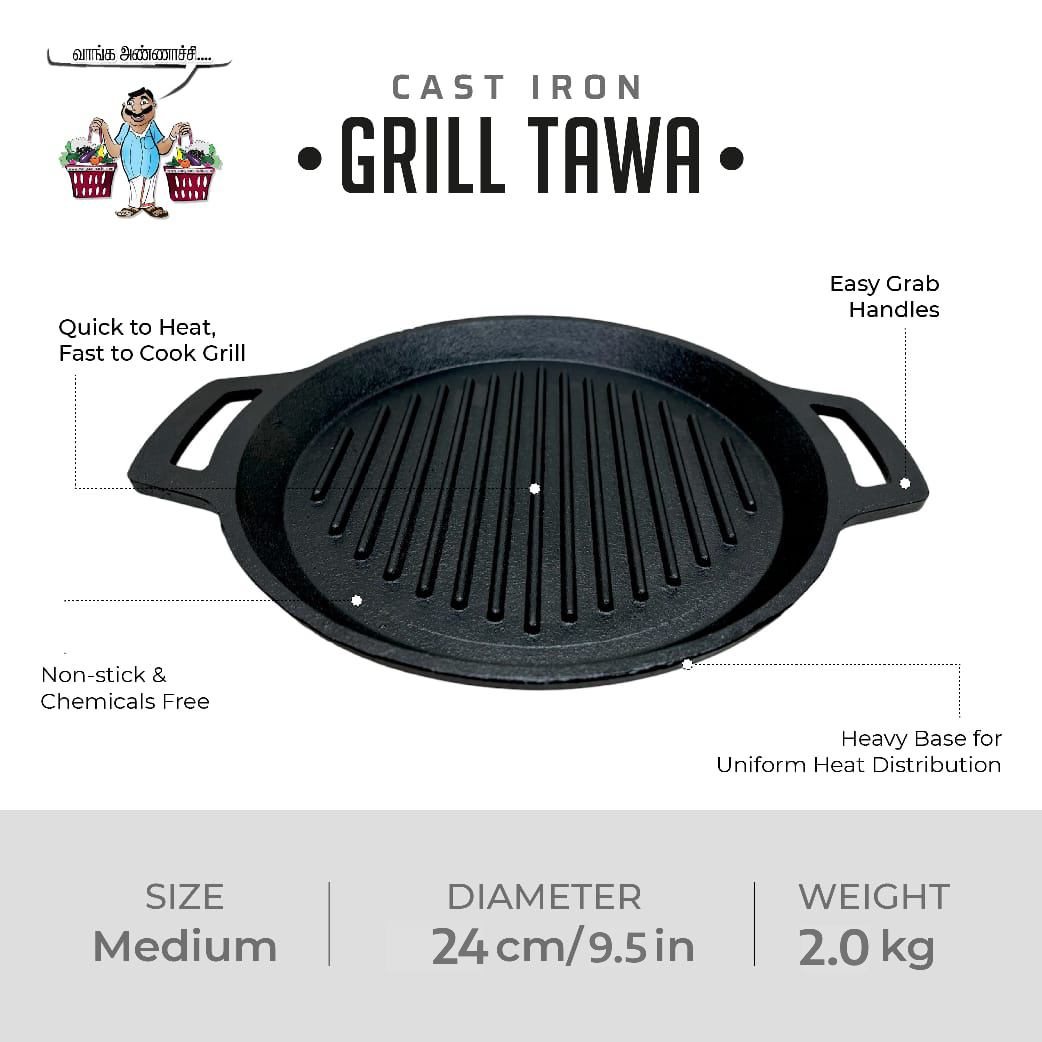 Top Pre-Seasoned Cast Iron Products - Premium Grill Tawa